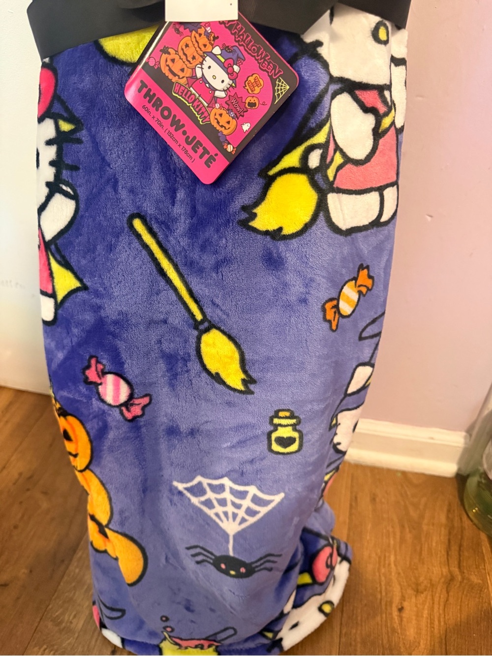 Hello Kitty Purple Halloween Plush Throw-Jeté Blanket